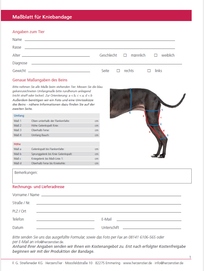 Kniebandage nach Maß bei Kreuzbandriss, -anriss, Arthrose, Patella Luxation