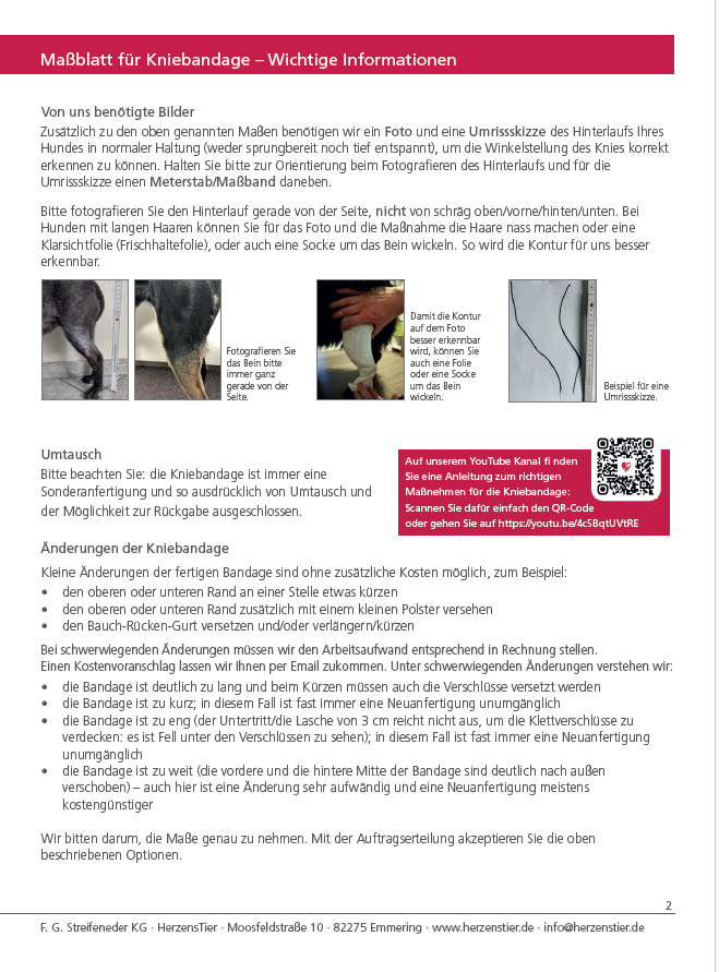 Kniebandage nach Maß bei Kreuzbandriss, -anriss, Arthrose, Patella Luxation
