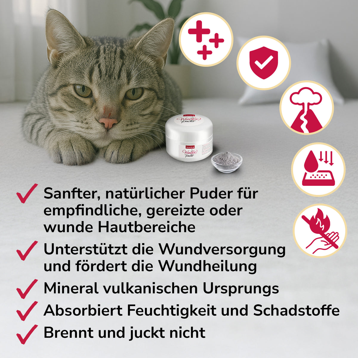 Wund(er)puder für Wunden, Risse und Hautausschlag