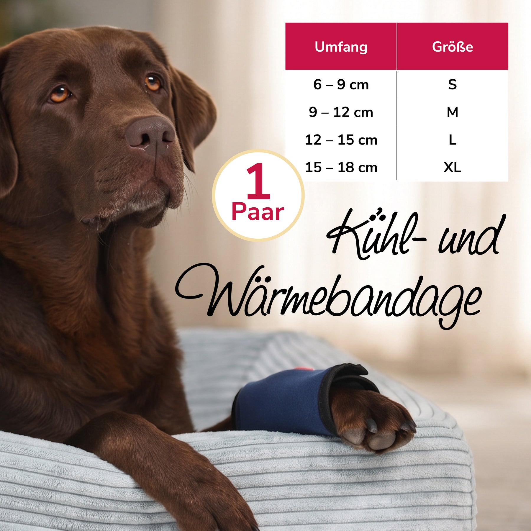 Kühl- und Wärmebandage bei Verletzung, Entzündung, Schwellung
