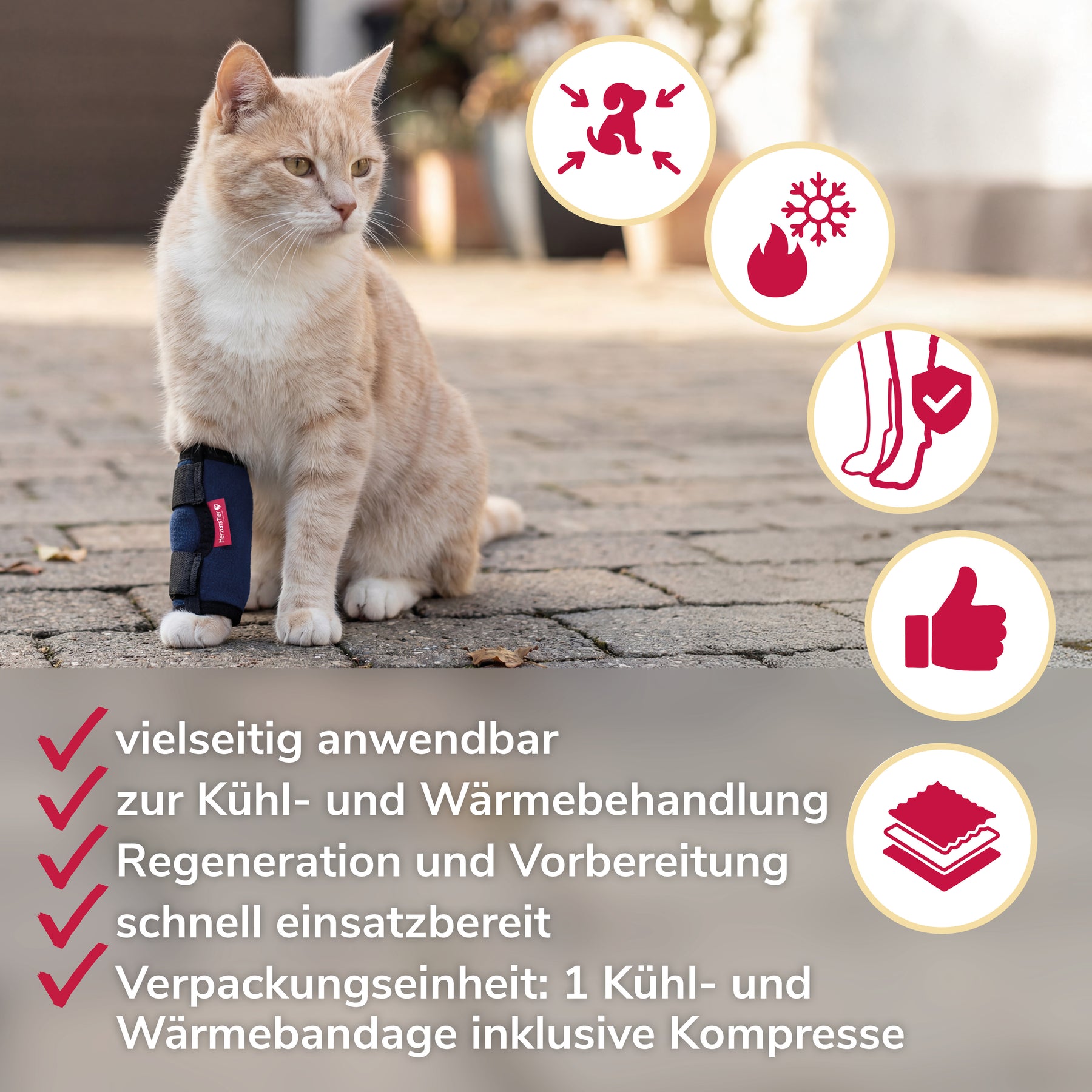 Kühl- und Wärmebandage bei Verletzung, Entzündung, Schwellung