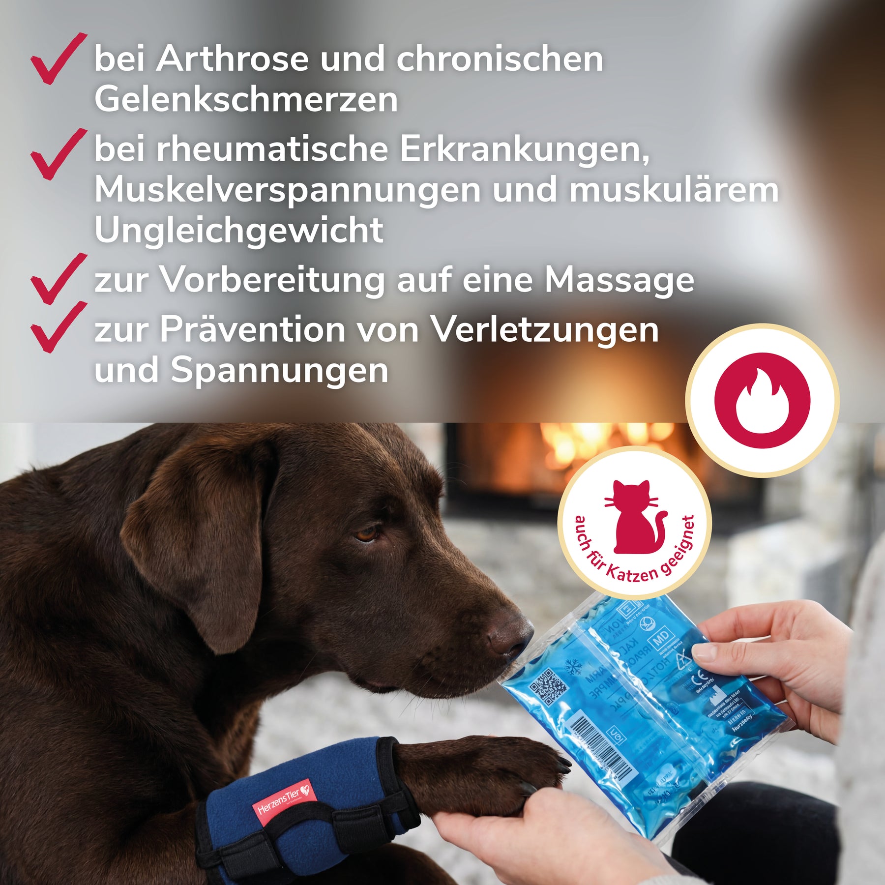 Kühl- und Wärmebandage bei Verletzung, Entzündung, Schwellung