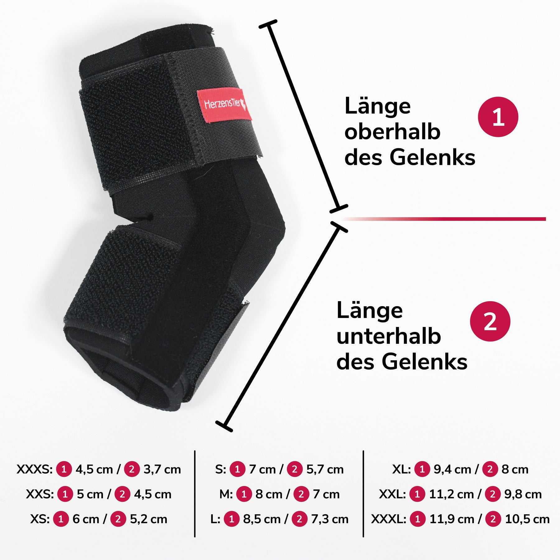 Sprunggelenksbandage Neopren Größentabelle 2