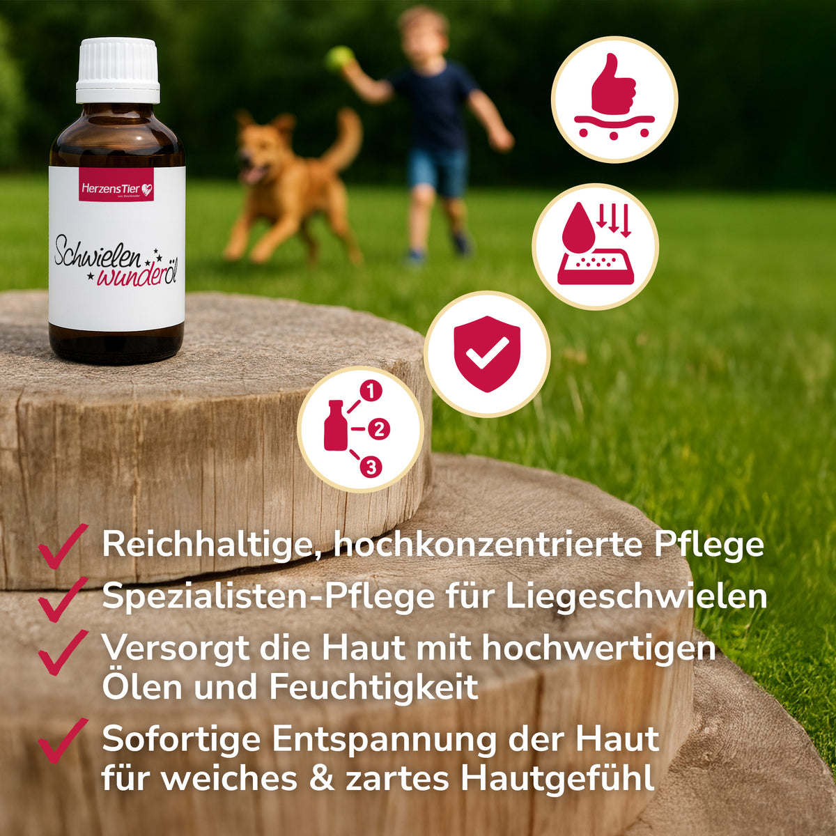 Schwielenwunderöl für Liegeschwielen (Ellenbogen, ...)