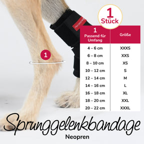 Sprunggelenksbandage Neopren Größentabelle 1